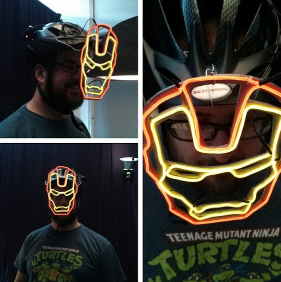 Custom EL Wire Iron Man Helmet