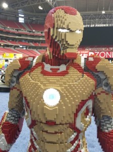 lego iron man sculpture